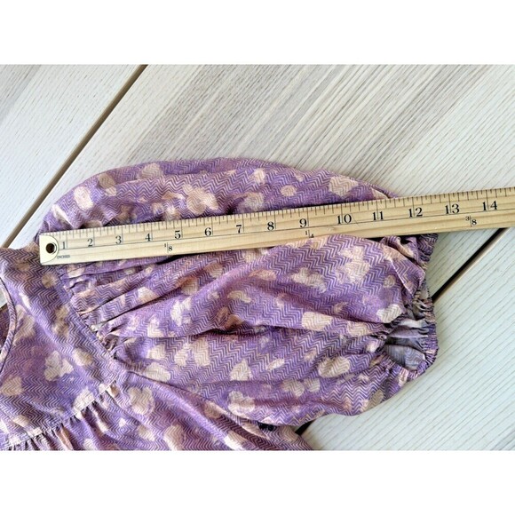 Ulla Johnson Livana Silk-Cotton Blend Puff Sleeve Lightweight V-Neck Top size 2 - Picture 10 of 13